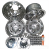 17inch Polished Stainless Steel Dually Wheel Simulators, Bolt on Wheel Cover , 6 Lug Hubcaps with Installation Tool