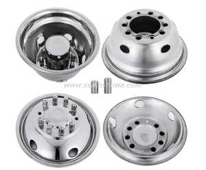 19.5 Polished Stainless Steel Dual Wheel Simulator Dual Wheel Cover Bolts Hub Caps Fits for Ford